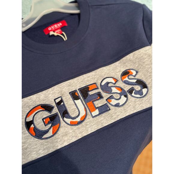 NWT Men's Long Sleeve Guess Sweatshirt Blue, Crewneck, Consciously Constructed60 - Picture 4 of 4